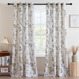H.VERSAILTEX Linen Blend Curtains for Living Room Printed Floral Curtain Grommet Farmhouse Flower Patterned Drapes Window Treatment Panels Set of 2 Panels, 52" W x 63" L, Retro Floral - Brown