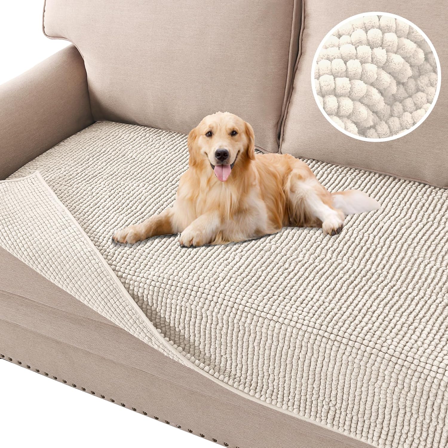 H.VERSAILTEX Thick Chenille Sofa Cover for Dogs & Pets – Soft, Anti-Slip Design