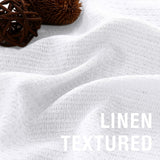 H.VERSAILTEX Boho Linen Curtains for Living Room Linen Textured Bedroom Curtain Light Filtering Back Tab, 52 x 84 inches Long, White, Set of 2 Panels