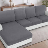 H.VERSAILTEX Sectional Couch Covers 1 Piece Chaise Slipcover L Shape Separate Cushion Couch Cover for Both Left/Right Sectional Couch