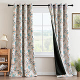 H.VERSAILTEX Floral 100% Blackout Vintage Curtains Patterned Thermal Insulated Grommet Window Drapes