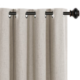 H.VERSAILTEX Natural Linen Blackout Curtains Set of 2 Panels, 100% Completely Blackout Curtains for Sliding Glass Door/Patio (52" x 96", Natural)