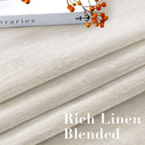 H.VERSAILTEX Farmhouse Natural Linen Sheer Curtains Flax Linen Blended Semi-Sheer Soft Grommet Drapes Set of 2 Panels for Bedroom , 52"x 96" ,Natural