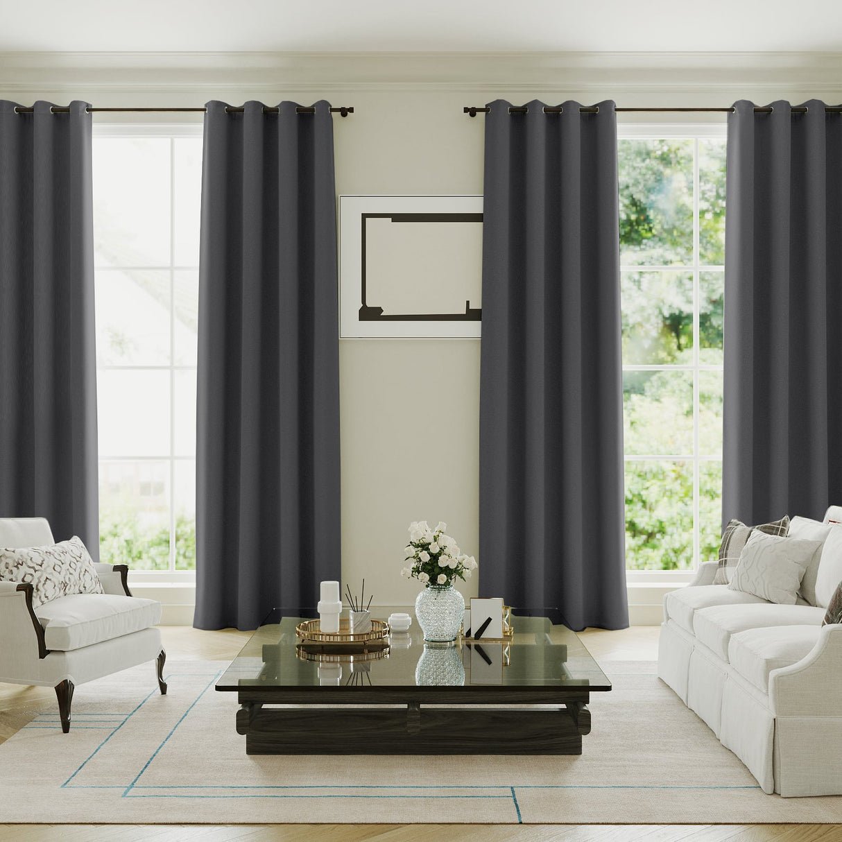 100% Blackout Curtains for Bedroom Thermal Insulated Blackout Curtains