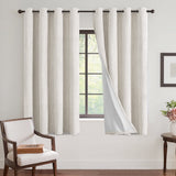 H.VERSAILTEX 100% Blackout Curtain Linen Textured Chenille Grommet Thermal Curtains for Bedroom Light-Blocking (2 Panels, 52" x 96", Glacier Gray)