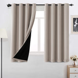 H.VERSAILTEX Thermal Insulated 100% Blackout Grommet Curtains for Bedroom, Pumice Stone, 52" x 84", 2 Panels