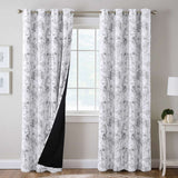 H.VERSAILTEX 100% Blackout Curtains Camellia Floral Printed Drapes Leah Floral Thermal Bedroom Curtains for Living room with Black Liner 2 Panels,52" x 96",Teal
