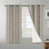 H.VERSAILTEX Natural Linen Blackout Curtains Set of 2 Panels, 100% Completely Blackout Curtains for Sliding Glass Door/Patio (52" x 96", Natural)