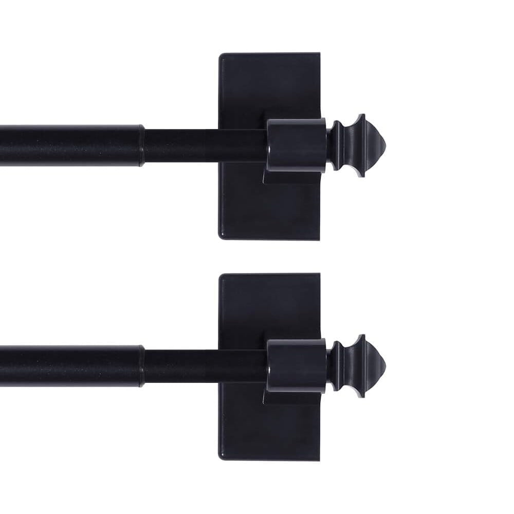 H.VERSAILTEX Classic Collection Contemporary Stainless Steel Square Adjustable Magnetic Curtain Rods, 16 - 28 in White