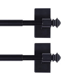 H.VERSAILTEX Classic Collection Contemporary Stainless Steel Square Adjustable Magnetic Curtain Rods, 16 - 28 in White