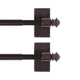 H.VERSAILTEX Classic Collection Contemporary Stainless Steel Square Adjustable Magnetic Curtain Rods, 16 - 28 in White