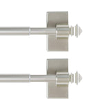 H.VERSAILTEX Classic Collection Contemporary Stainless Steel Square Adjustable Magnetic Curtain Rods, 16 - 28 in White
