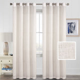 H.VERSAILTEX Linen Sheer Curtains 2 Panel Sets 96 Inch Length- Semi Transparent Privacy Sheer Vertical Curtains & Drapes for Sliding Glass Doors, Angora, 52 x 96 Inch