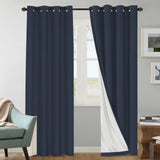 H.VERSAILTEX Natural Linen Blackout Curtains Set of 2 Panels, 100% Completely Blackout Curtains for Sliding Glass Door/Patio (52" x 96", Natural)