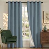 H.VERSAILTEX Natural Linen Blackout Curtains Set of 2 Panels, 100% Completely Blackout Curtains for Sliding Glass Door/Patio (52" x 96", Natural)
