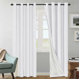 H.VERSAILTEX Natural Linen Blackout Curtains Set of 2 Panels, 100% Completely Blackout Curtains for Sliding Glass Door/Patio (52" x 96", Natural)
