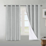 H.VERSAILTEX Natural Linen Blackout Curtains Set of 2 Panels, 100% Completely Blackout Curtains for Sliding Glass Door/Patio (52" x 96", Natural)