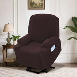 H.VERSAILTEX Slipcover Stretch Electric Power Lift Recliner Chair Cover with Side Pocket, Soft Thick Jacquard(Single Seat, Grey)
