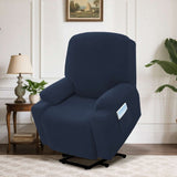 H.VERSAILTEX Slipcover Stretch Electric Power Lift Recliner Chair Cover with Side Pocket, Soft Thick Jacquard(Single Seat, Grey)