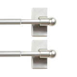 H.Versailtex White Magnetic Curtain Rods, 0.5 in Stainless Steel Ball Adjustable, 16 - 28 in,2 Pack
