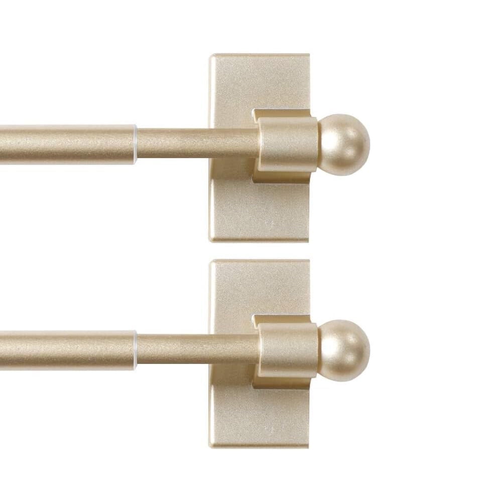 H.Versailtex White Magnetic Curtain Rods, 0.5 in Stainless Steel Ball Adjustable, 16 - 28 in,2 Pack