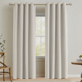 Blackout Fine Line Faux Linen Curtains