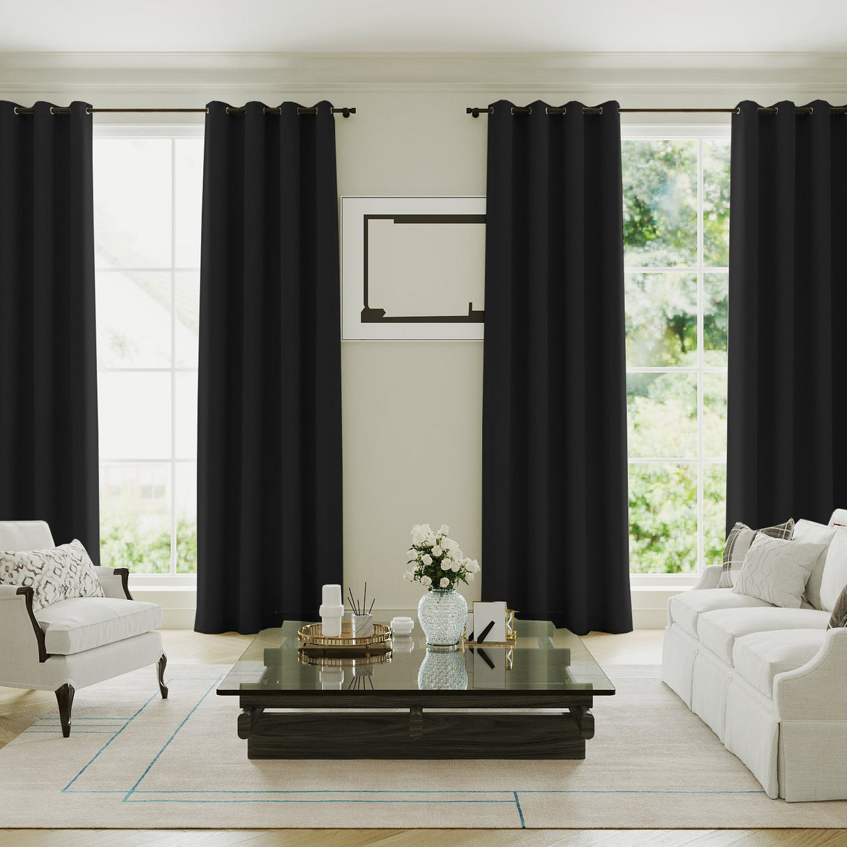 100% Blackout Curtains for Bedroom Thermal Insulated Blackout Curtains