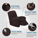 Velvet Plush Slip Covers for Recliners with Arms 1-Piece Stretch Recliner
