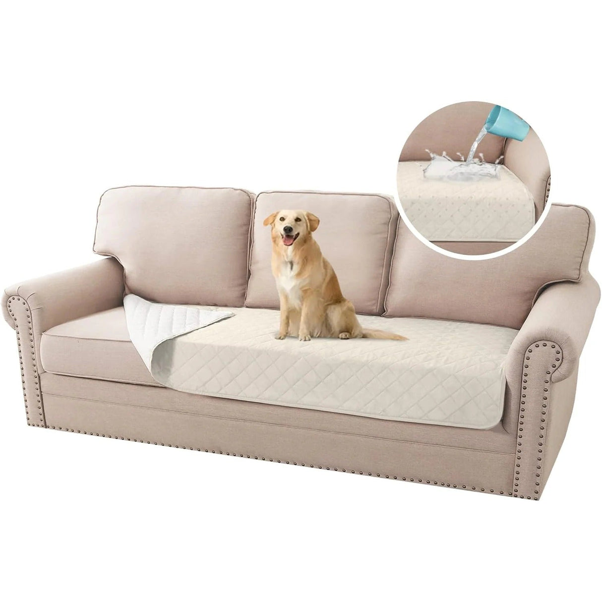 100% Waterproof Sofa Cushion Cover Washable Dog Bed Cover