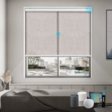 Motorized Light Filtering Roller Shades 70% Blackout Linen