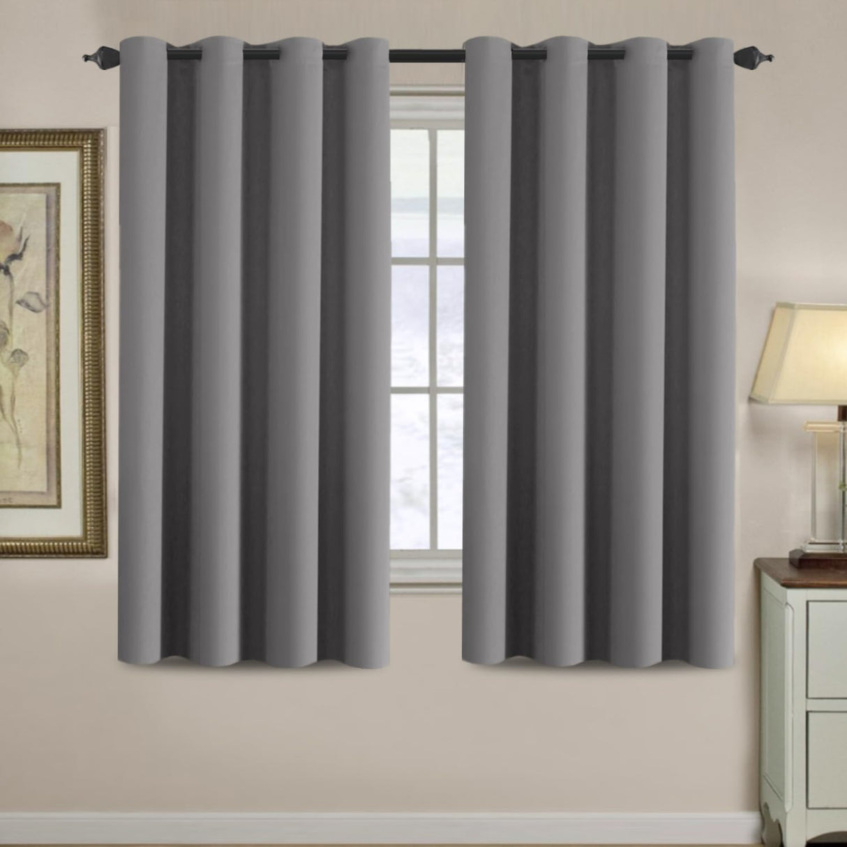 Light Blocking Thermal Insulated Curtain Grommet Top One Panel