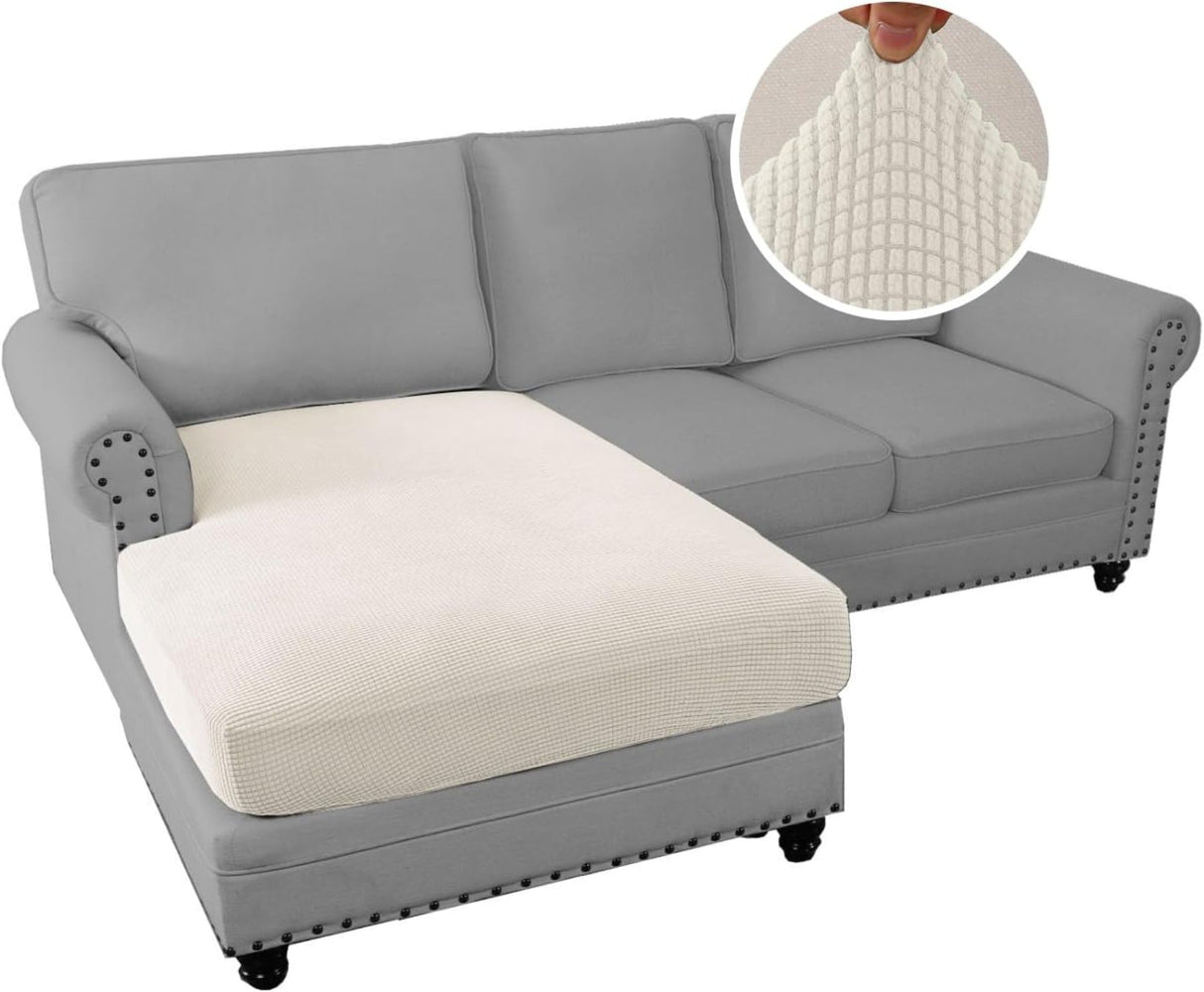 H.VERSAILTEX Sectional Couch Covers 1 Piece Chaise Slipcover L Shape Separate Cushion Couch Cover for Both Left/Right Sectional Couch