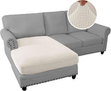H.VERSAILTEX Sectional Couch Covers 1 Piece Chaise Slipcover L Shape Separate Cushion Couch Cover for Both Left/Right Sectional Couch