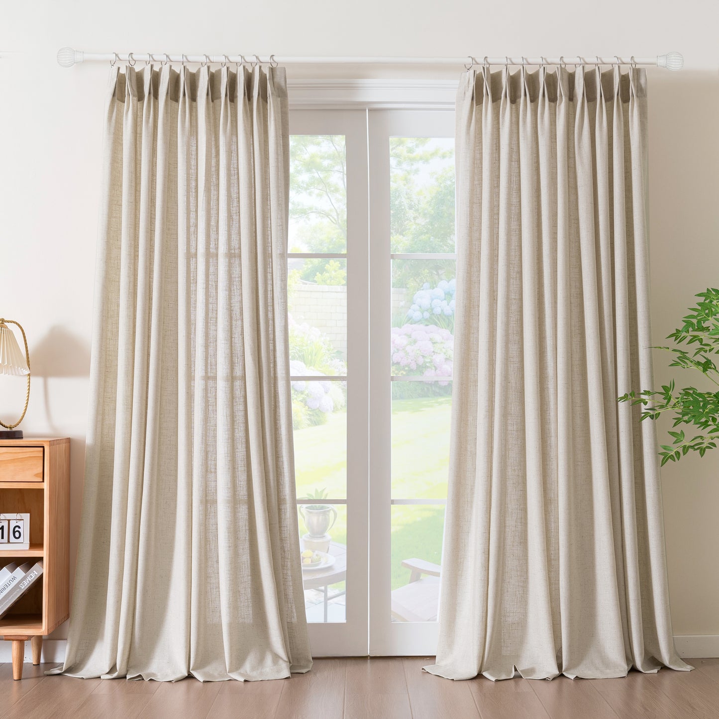 Flowing linen curtains