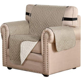 Reversible Furniture Protector Anti-Slip Water Resistant 2" Elastic Straps Couch Covers