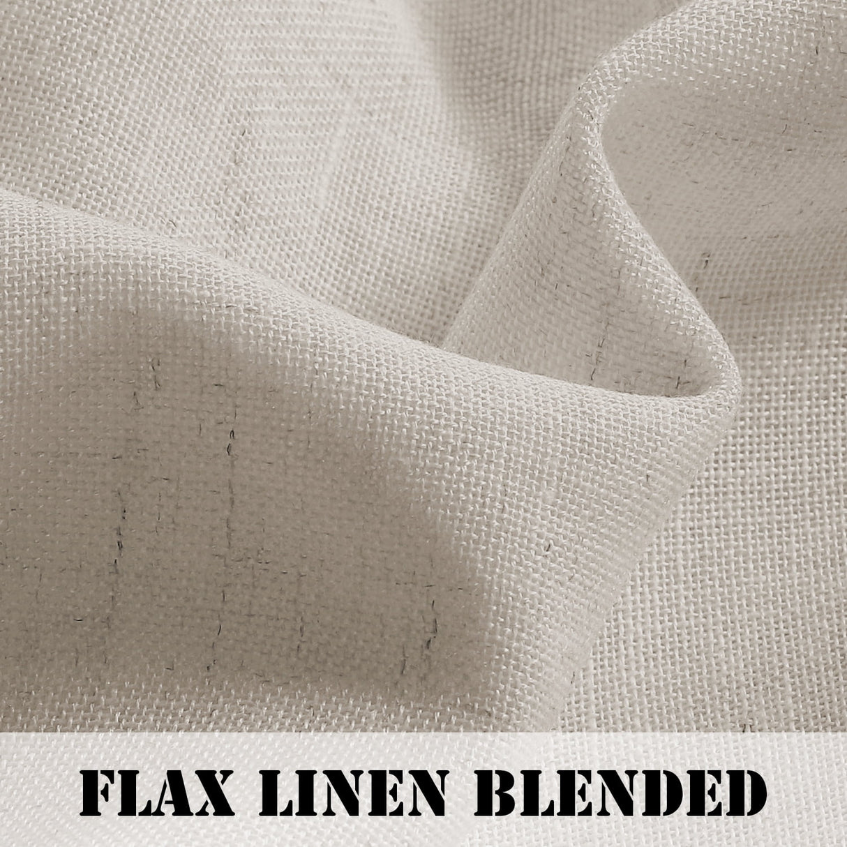 H.VERSAILTEX Linen Sheer Curtains 2 Panel Sets 96 Inch Length- Semi Transparent Privacy Sheer Vertical Curtains & Drapes for Sliding Glass Doors, Angora, 52 x 96 Inch