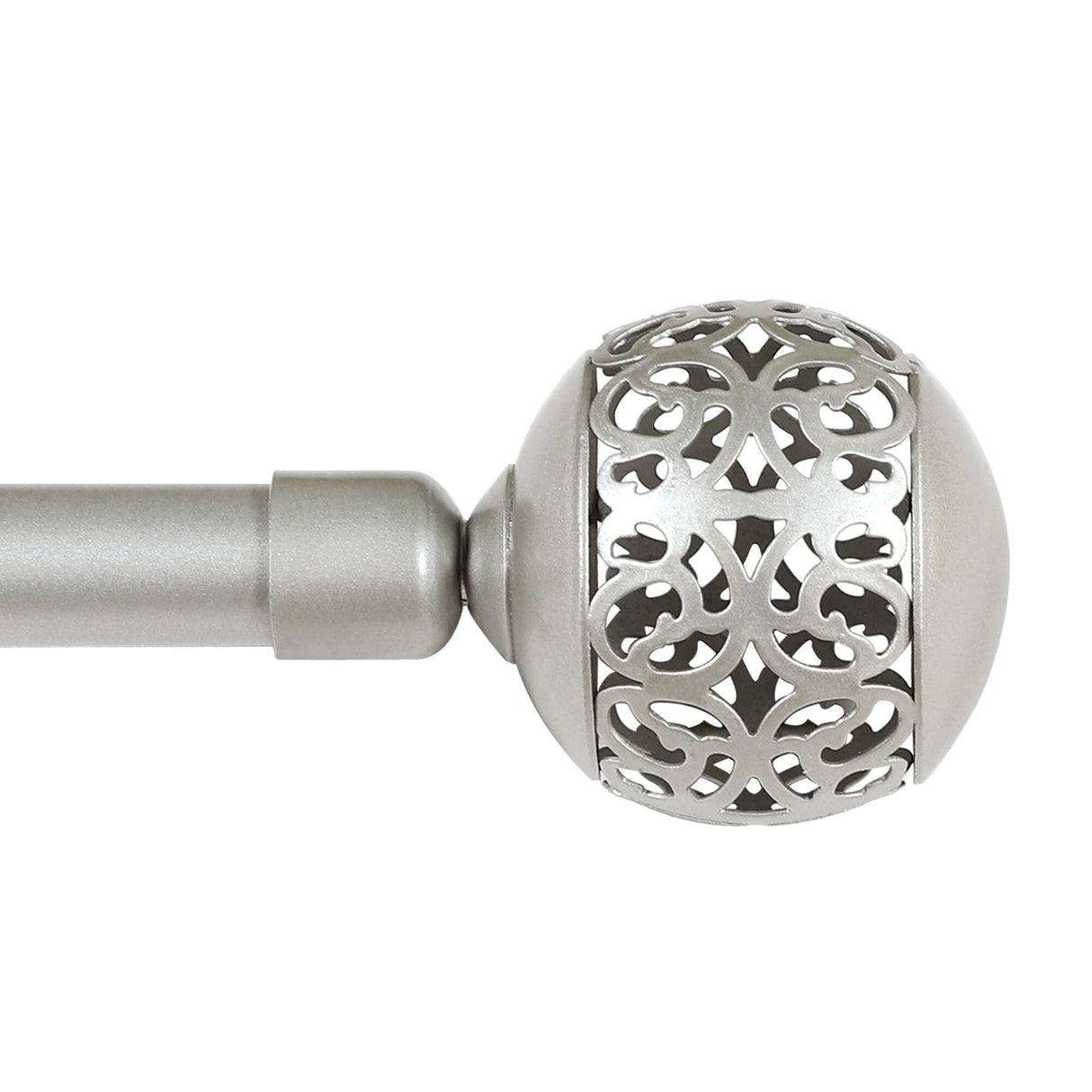 H.VERSAILTEX Single Retractable Curtain Rod for Windows 66"-120"，3/4 Inch Diameter Carved Hollow Ball Tail,Bronze