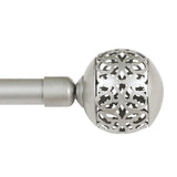 H.VERSAILTEX Single Retractable Curtain Rod for Windows 66"-120"，3/4 Inch Diameter Carved Hollow Ball Tail,Bronze