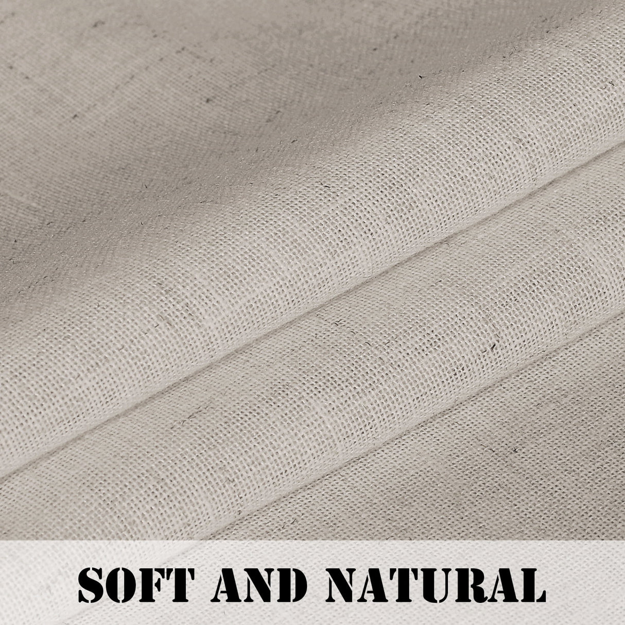 H.VERSAILTEX Linen Sheer Curtains 2 Panel Sets 96 Inch Length- Semi Transparent Privacy Sheer Vertical Curtains & Drapes for Sliding Glass Doors, Angora, 52 x 96 Inch
