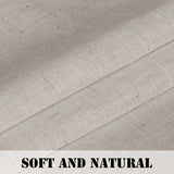 H.VERSAILTEX Linen Sheer Curtains 2 Panel Sets 96 Inch Length- Semi Transparent Privacy Sheer Vertical Curtains & Drapes for Sliding Glass Doors, Angora, 52 x 96 Inch