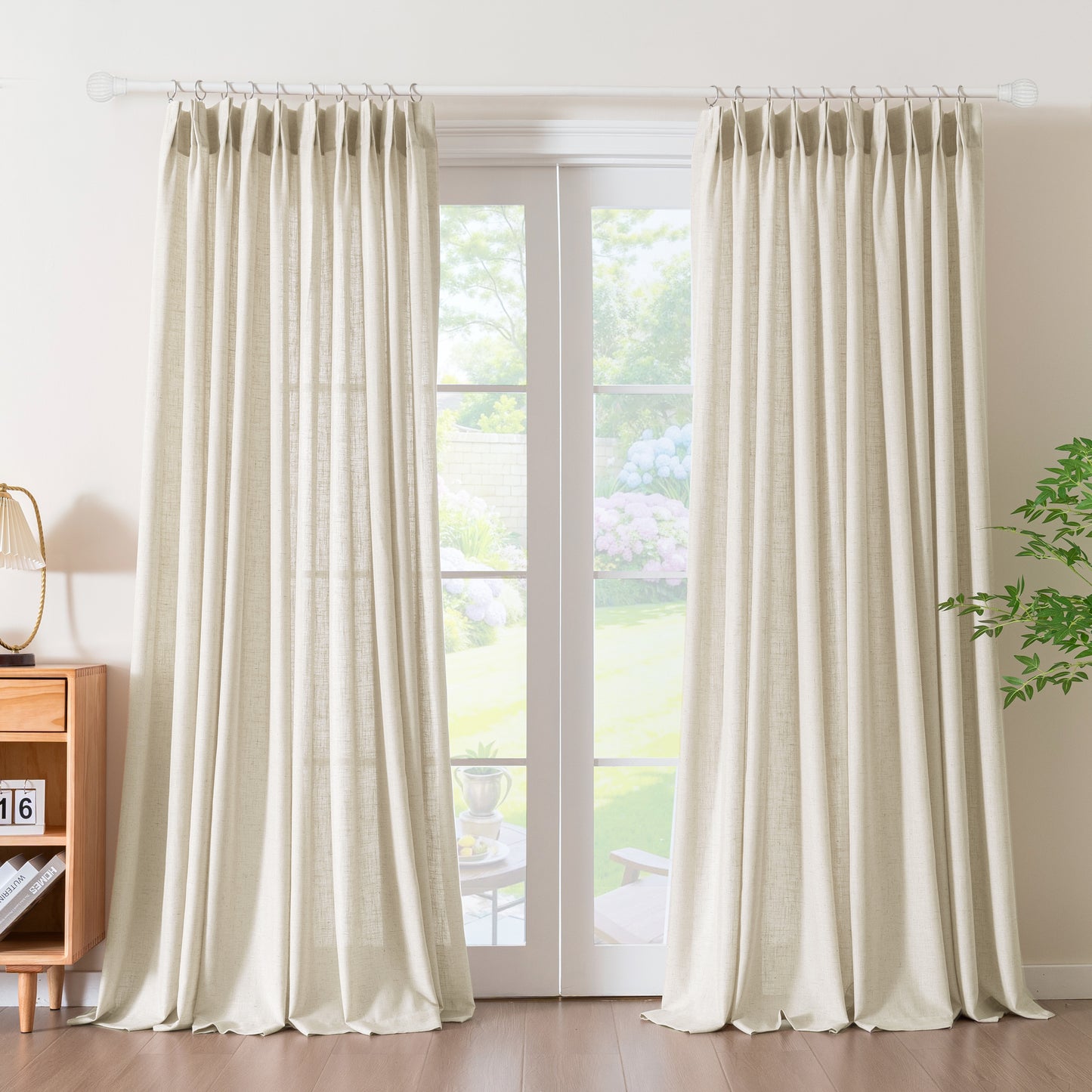 Flowing linen curtains