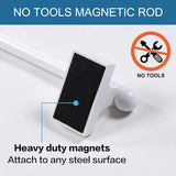 H.Versailtex White Magnetic Curtain Rods, 0.5 in Stainless Steel Ball Adjustable, 16 - 28 in,2 Pack