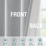H.VERSAILTEX 100% Blackout Curtain Linen Textured Chenille Grommet Thermal Curtains for Bedroom Light-Blocking (2 Panels, 52" x 96", Glacier Gray)