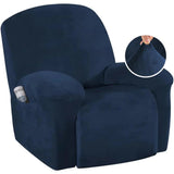 Velvet Plush Slip Covers for Recliners with Arms 1-Piece Stretch Recliner