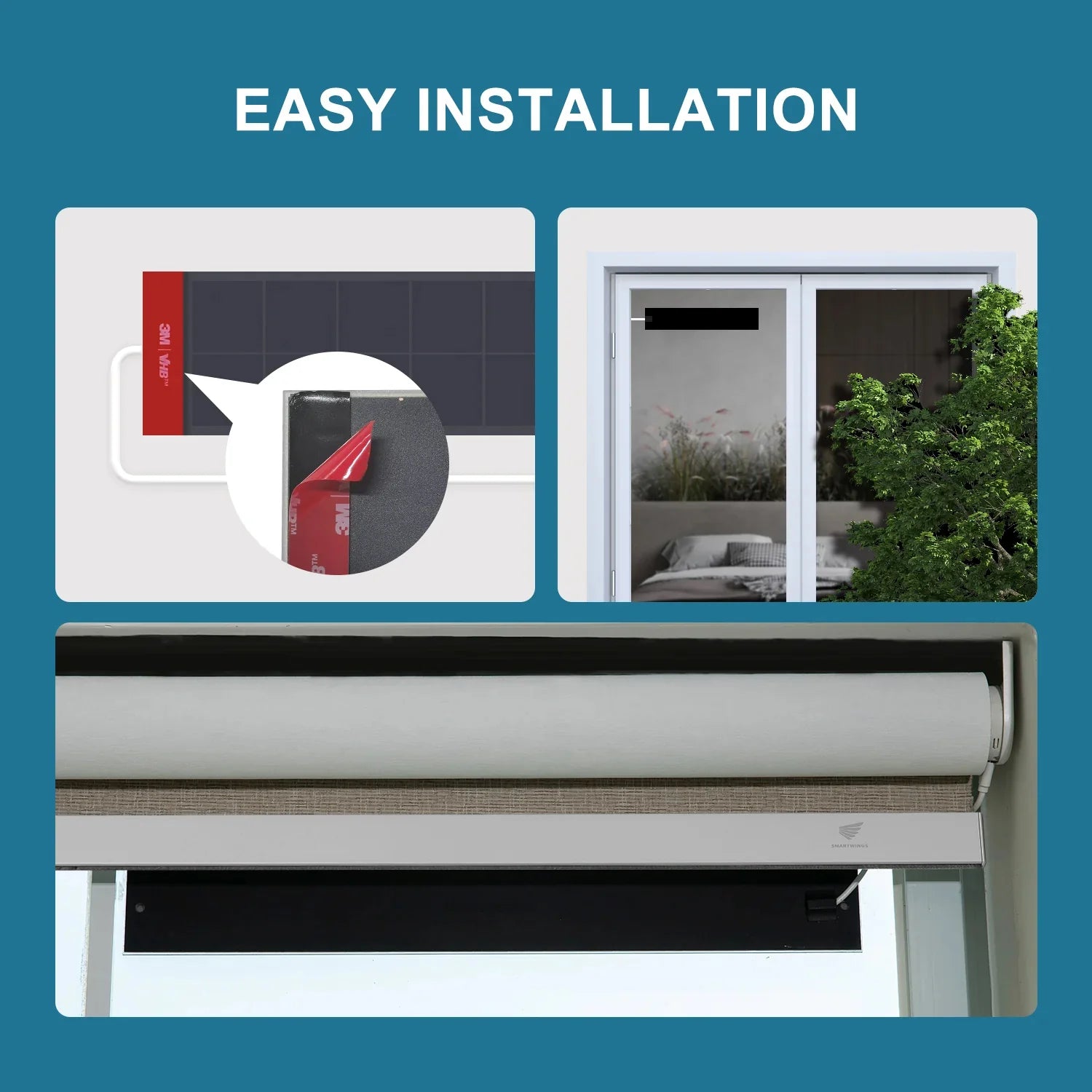 Motorized Light Filtering Roller Shades 70% Blackout Essential