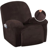 Velvet Plush Slip Covers for Recliners with Arms 1-Piece Stretch Recliner