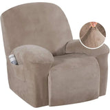 Velvet Plush Slip Covers for Recliners with Arms 1-Piece Stretch Recliner