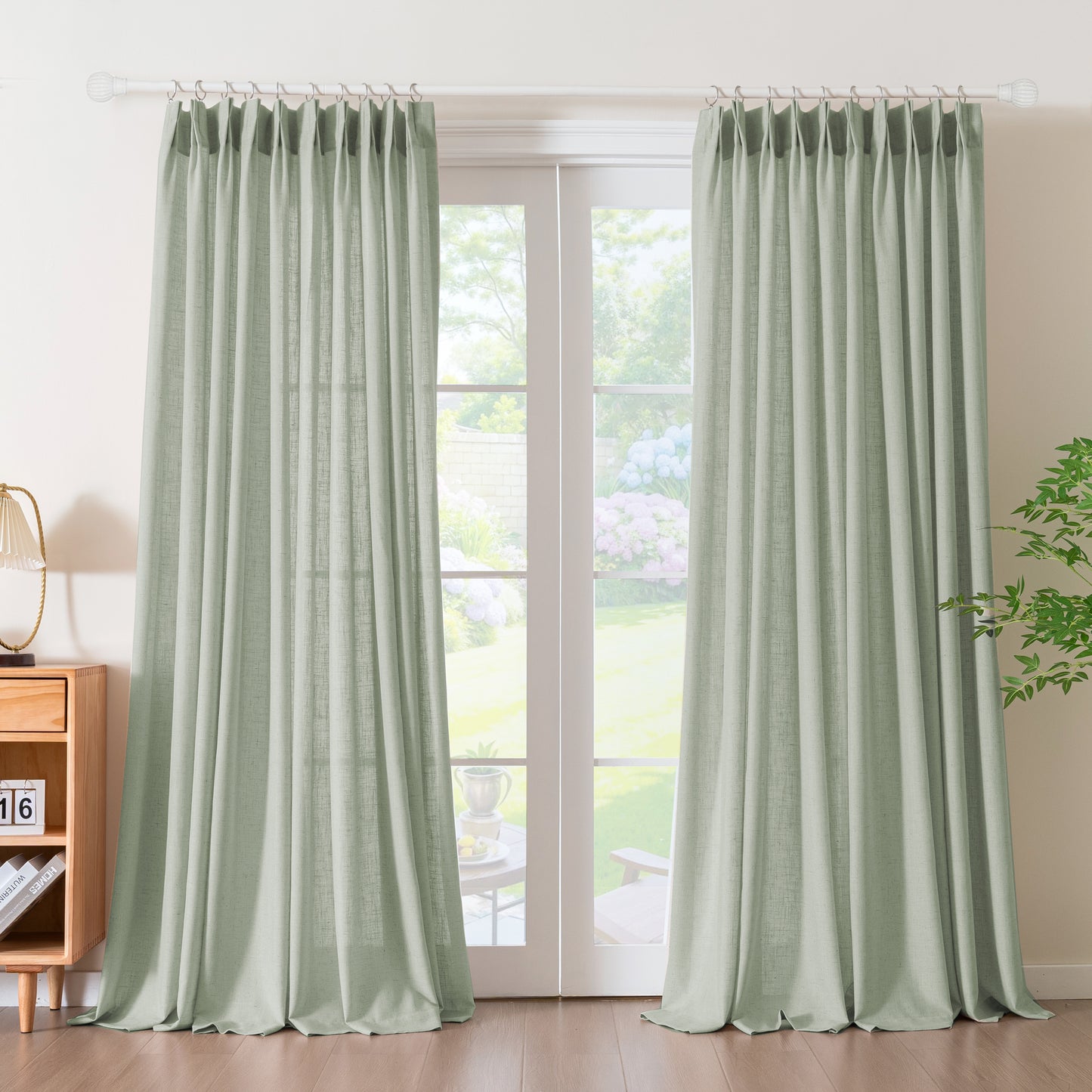 Flowing linen curtains