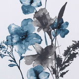 H.VERSAILTEX 100% Blackout Curtains Cattleya Floral Printed Drapes Leah Floral Thermal Bedroom Curtains for Living room with Black Liner 2 Panels,52" x 96",Grey/Teal