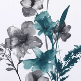 H.VERSAILTEX 100% Blackout Curtains Cattleya Floral Printed Drapes Leah Floral Thermal Bedroom Curtains for Living room with Black Liner 2 Panels,52" x 96",Grey/Teal
